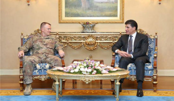 Nêçîrvan Barzanî pêşwaziya şandeka serbaziya Amerîkaê kir