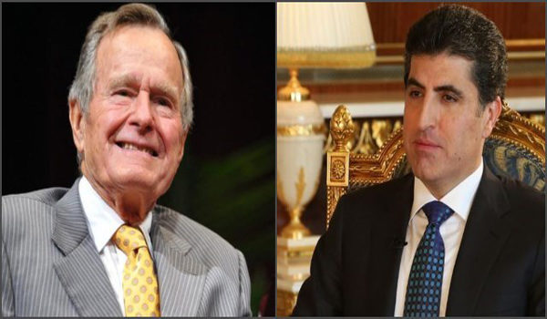Nêçîrvan Barzanî serxweşiya malbata George H. W. Bush kir